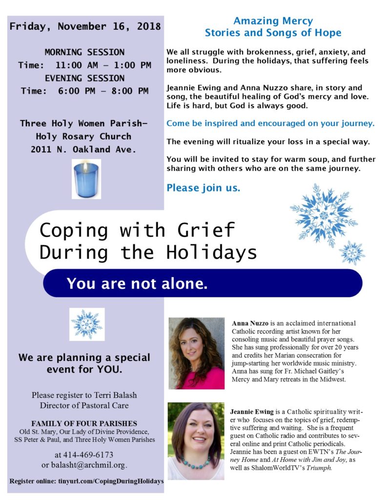 Coping with Grief During the Holidays @ Three Holy Women-Holy Rosary Church | Milwaukee | Wisconsin | United States