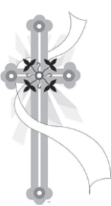 Cross with ribbon