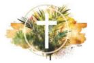 Palm fronds with Cross